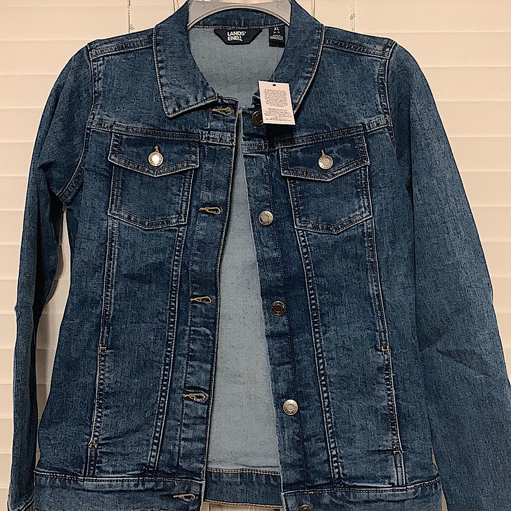 NWT Kids XL Lands End Denim Jacket